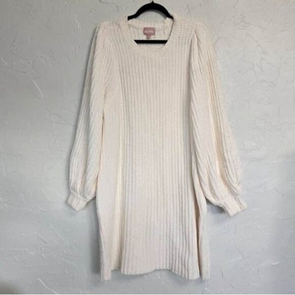Mumu Cream Chenille Knit Dixon Sweater Dress - Picture 4 of 11